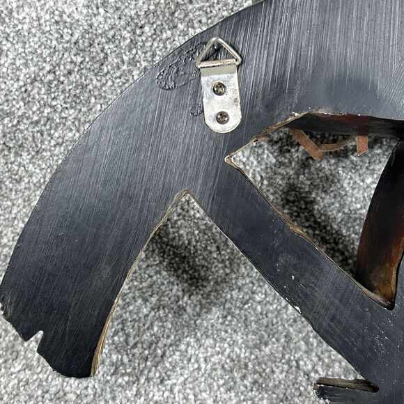 Western Wagon Wheel Horse Saddle Decor Coat Hat Rack with Hooks 14" Wide Heavy - Picture 9 of 12